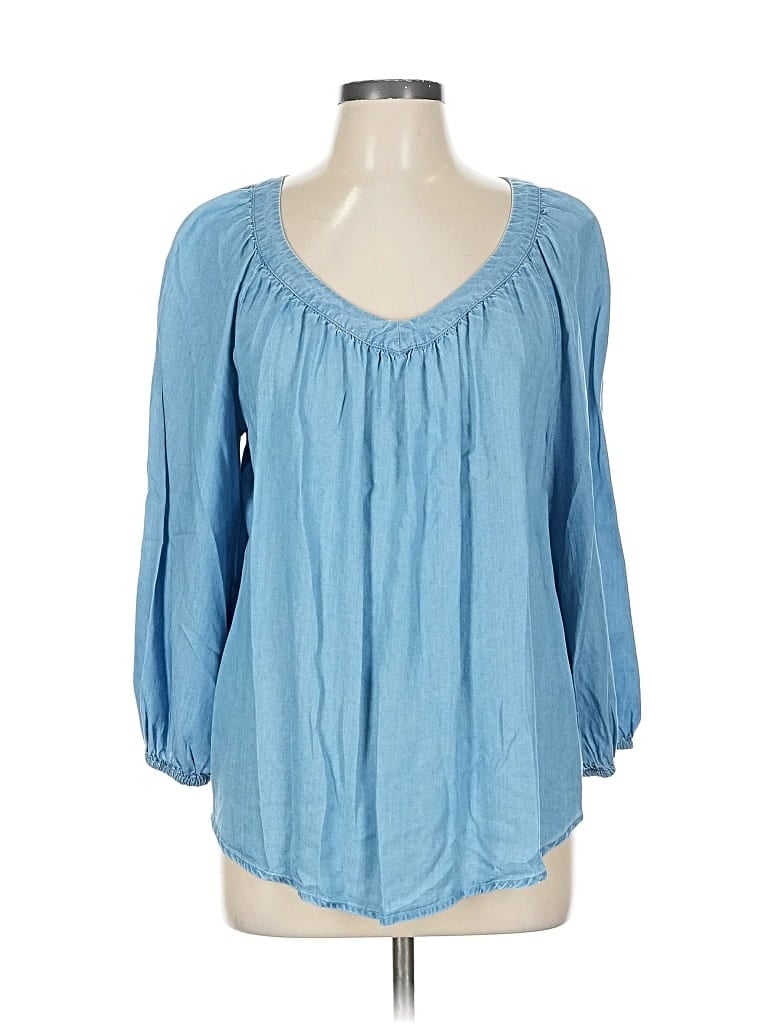Pre-owned Lc Lauren Conrad 3/4 Sleeve Blouse In Blue