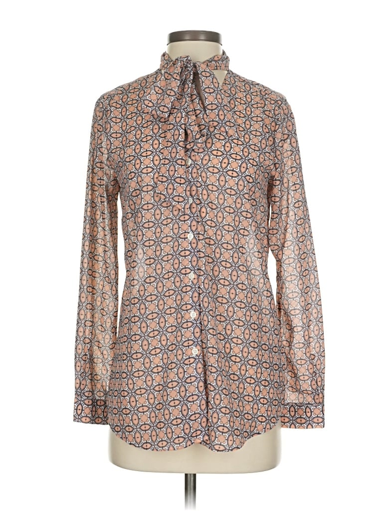 Pre-owned Banana Republic Factory Store Long Sleeve Blouse In Brown