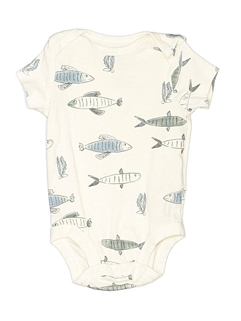 Pre-owned Little Planet Babies' Short Sleeve Onesie In White