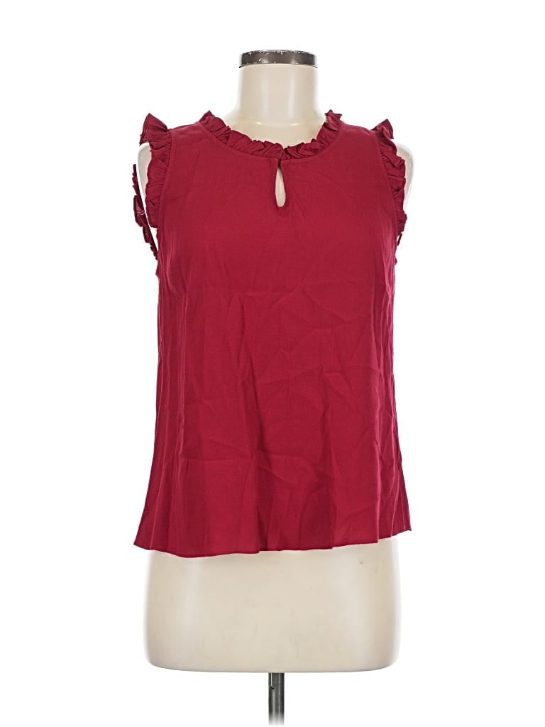 Pre-owned Lil Sleeveless Blouse In Burgundy