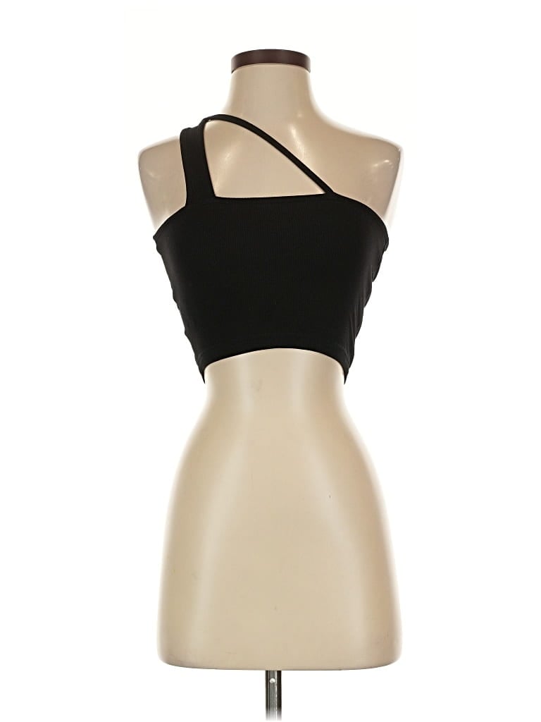 Pre-owned Commense Tank Top Black Strapless Neckline Tops