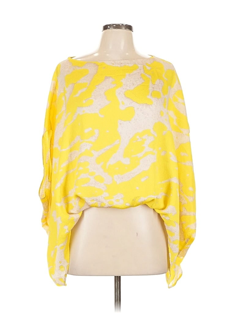 Pre-owned Tyche Long Sleeve Blouse In Yellow