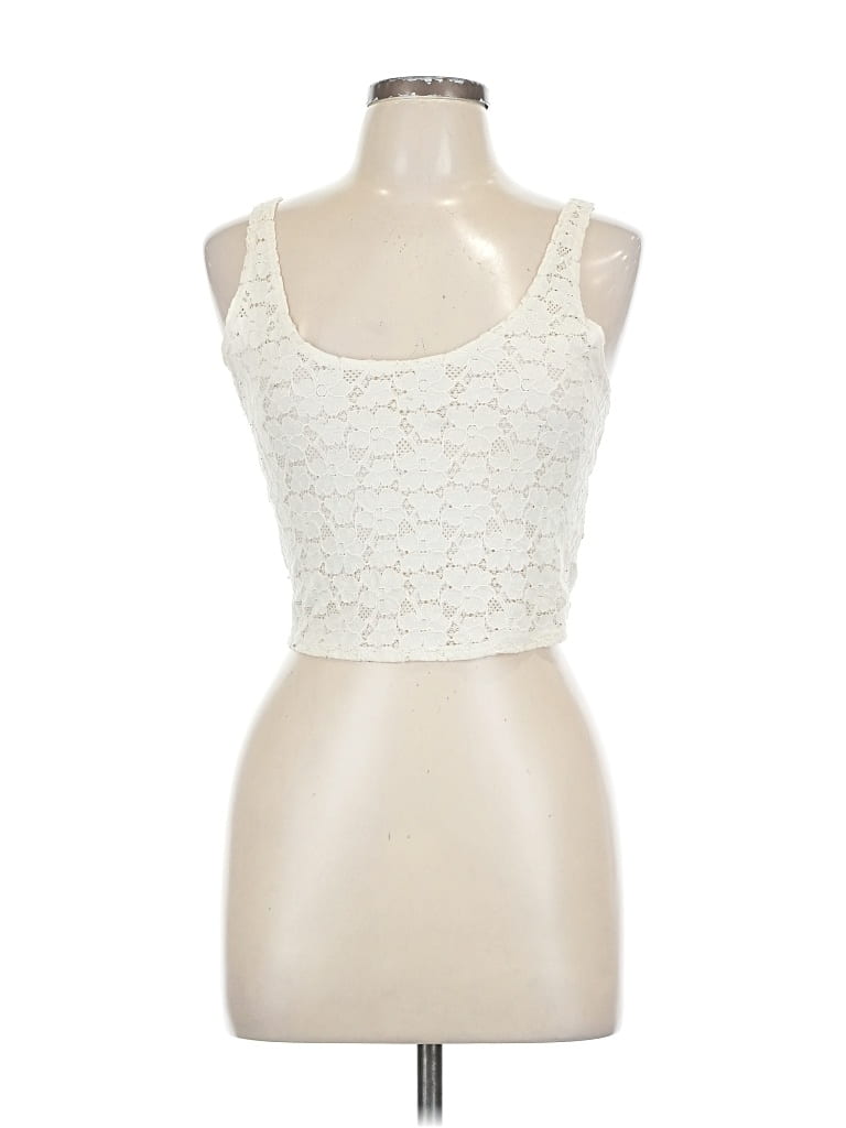 Pre-owned Hollister Sleeveless Top Ivory Sweetheart Neckline Tops In White