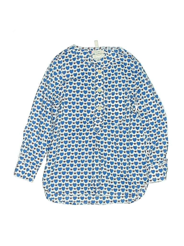 Pre-owned Crewcuts Kids' Long Sleeve Button Down Shirt In Blue
