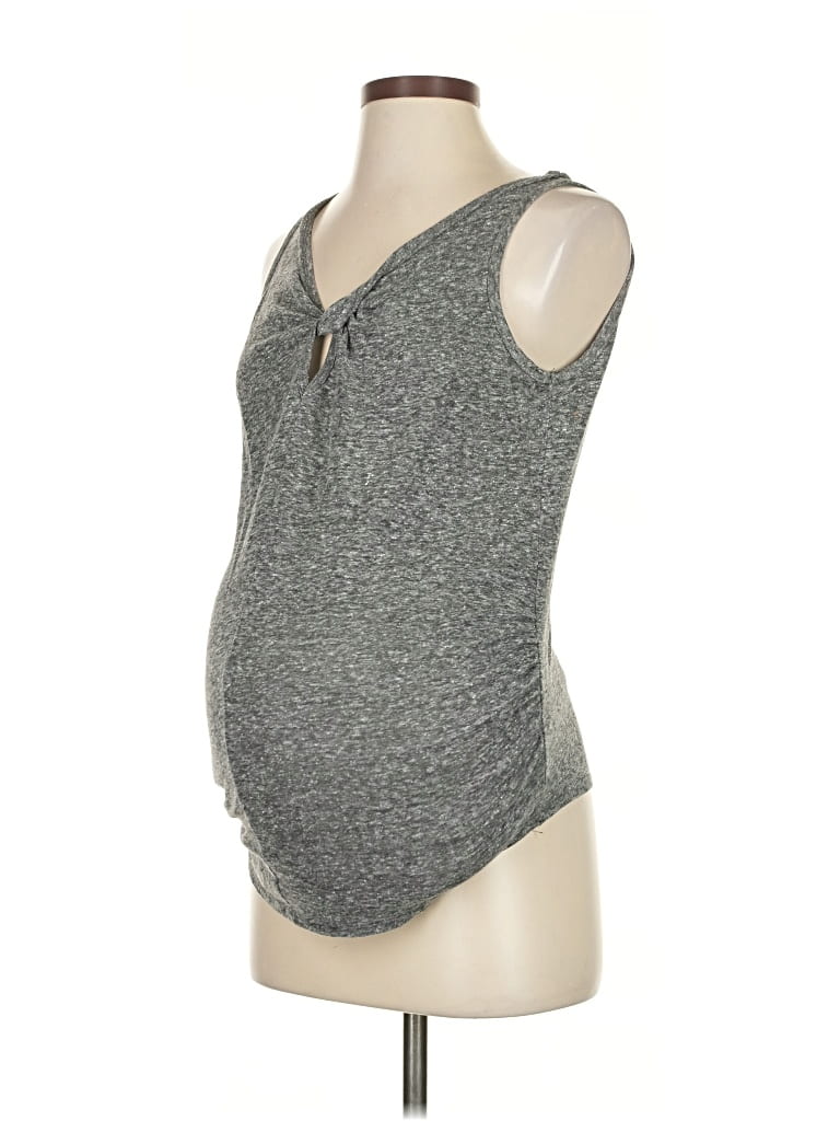 Pre-owned Old Navy - Maternity Tank Top Gray Plunge Neckline Tops