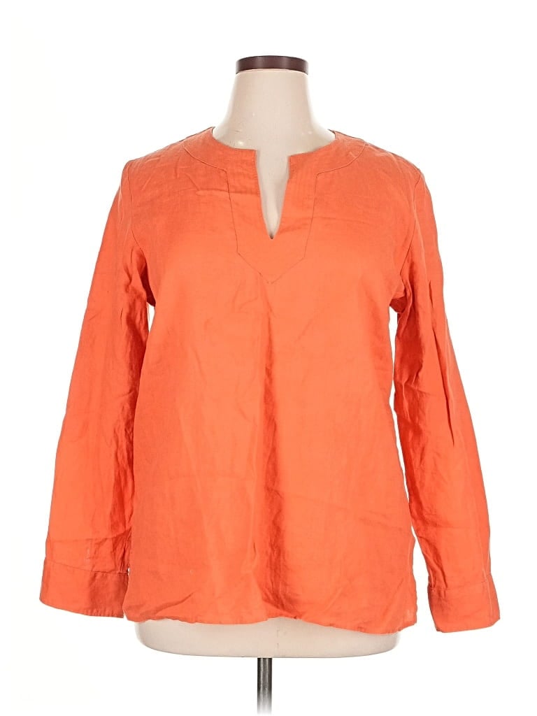 Pre-owned Polo Ralph Lauren Long Sleeve Blouse In Orange