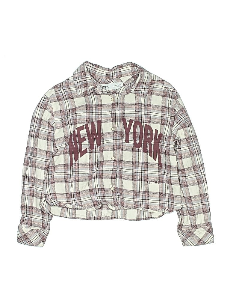 Pre-owned Zara Kids' Long Sleeve Blouse In Silver