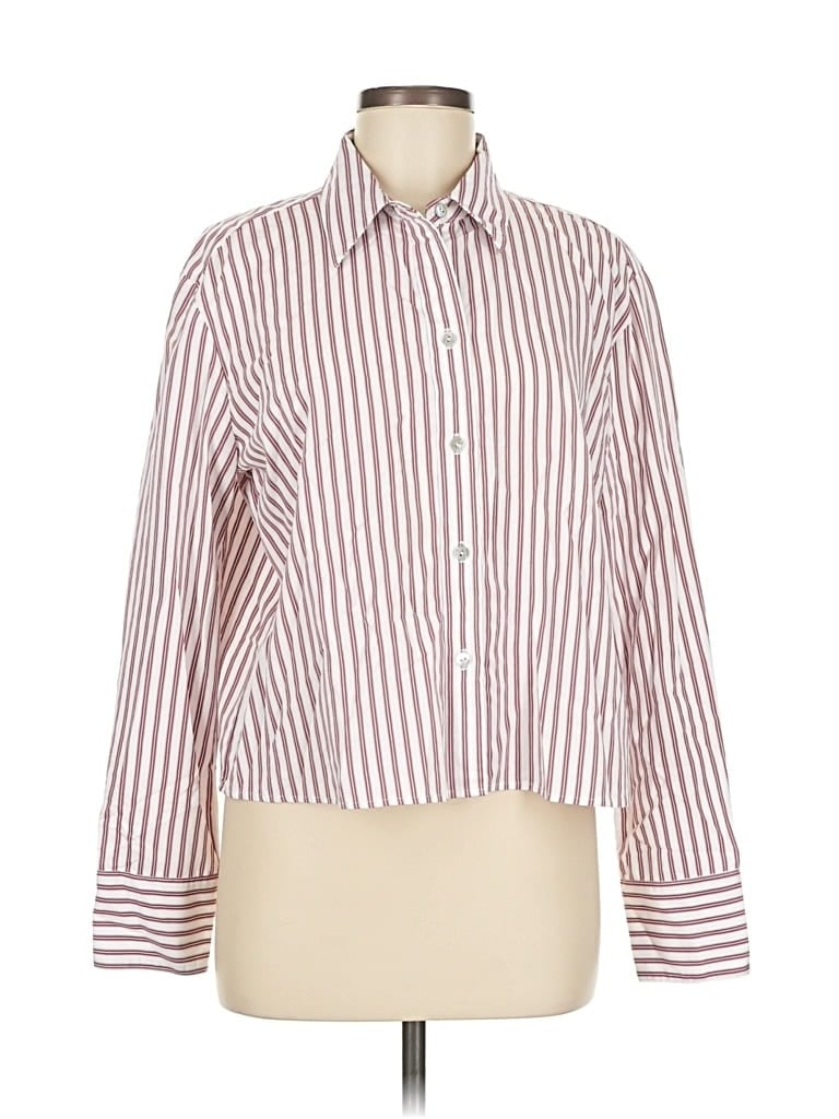 Pre-owned Vince Long Sleeve Button Down Shirt In Burgundy