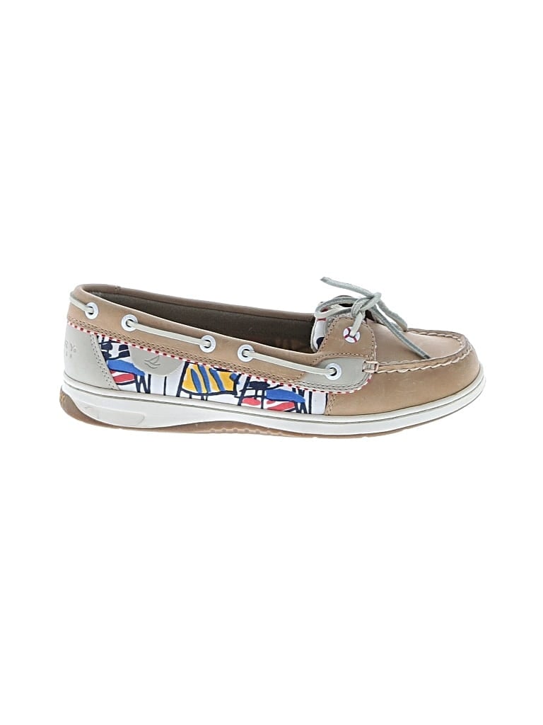 Pre-owned Sperry Top-sider® Flats Tan Graphic Pattern Shoes In Brown