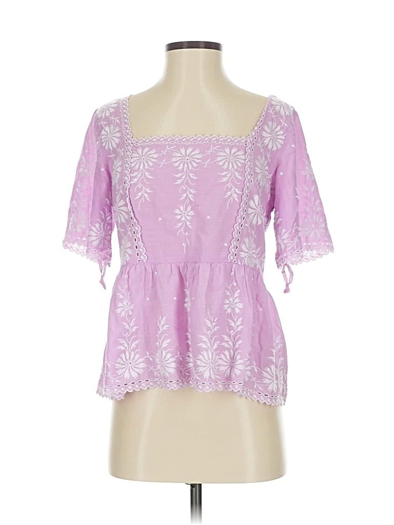 Pre-owned Maeve By Anthropologie Short Sleeve Blouse In Pink