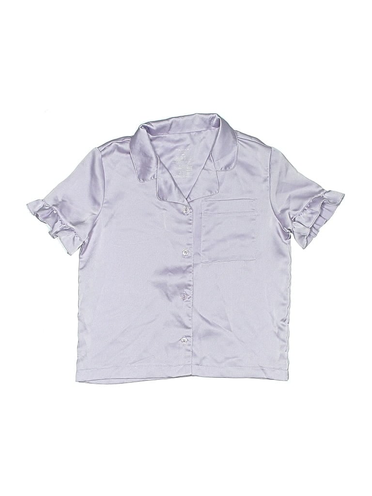 Pre-owned Tahari Kids' Short Sleeve Blouse In Silver