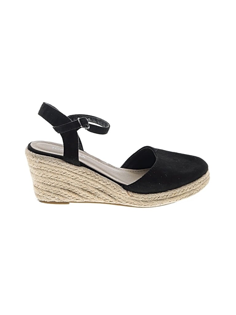 Pre-owned Top Moda Wedges Black Shoes