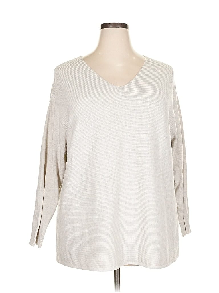 Pre-owned Ella Moss Pullover Sweater In Silver