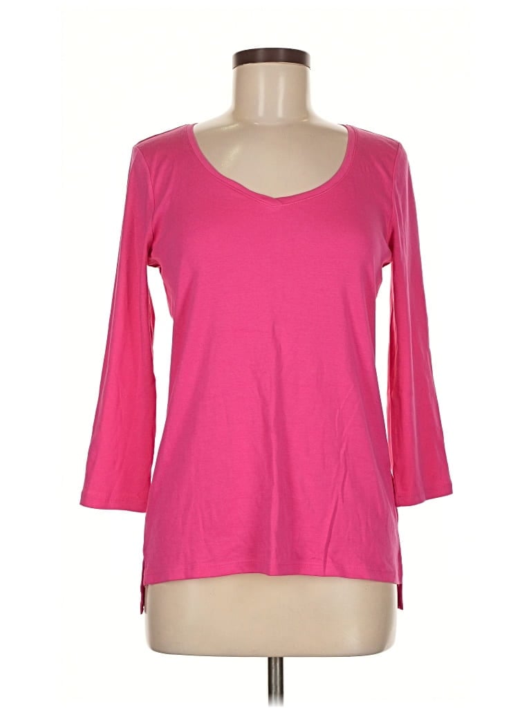 Pre-owned Talbots 3/4 Sleeve T-shirt In Pink