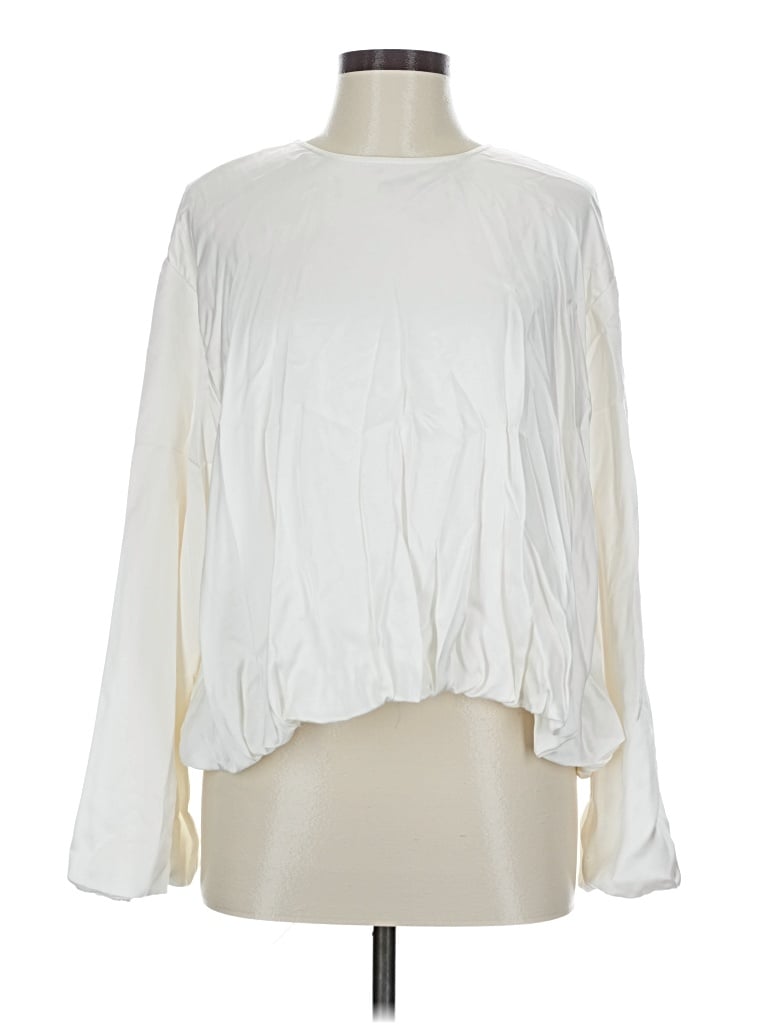 Pre-owned Madewell Long Sleeve Blouse In White