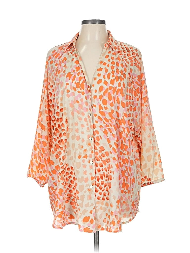 Pre-owned Cabi 3/4 Sleeve Blouse In Orange
