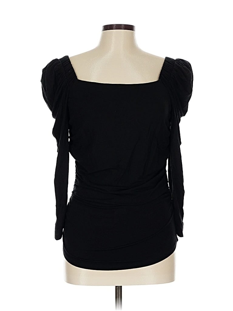 Pre-owned Frame 3/4 Sleeve Top Black Sweetheart Neckline Tops