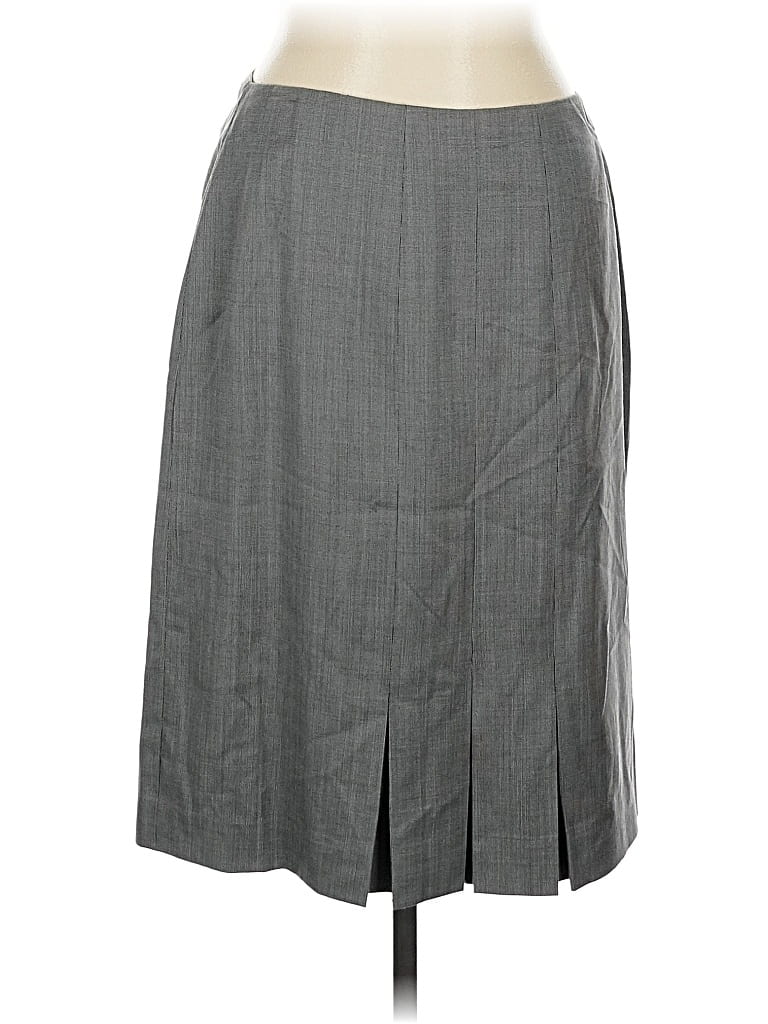 Pre-owned Brooks Brothers Silk Skirt In Gray