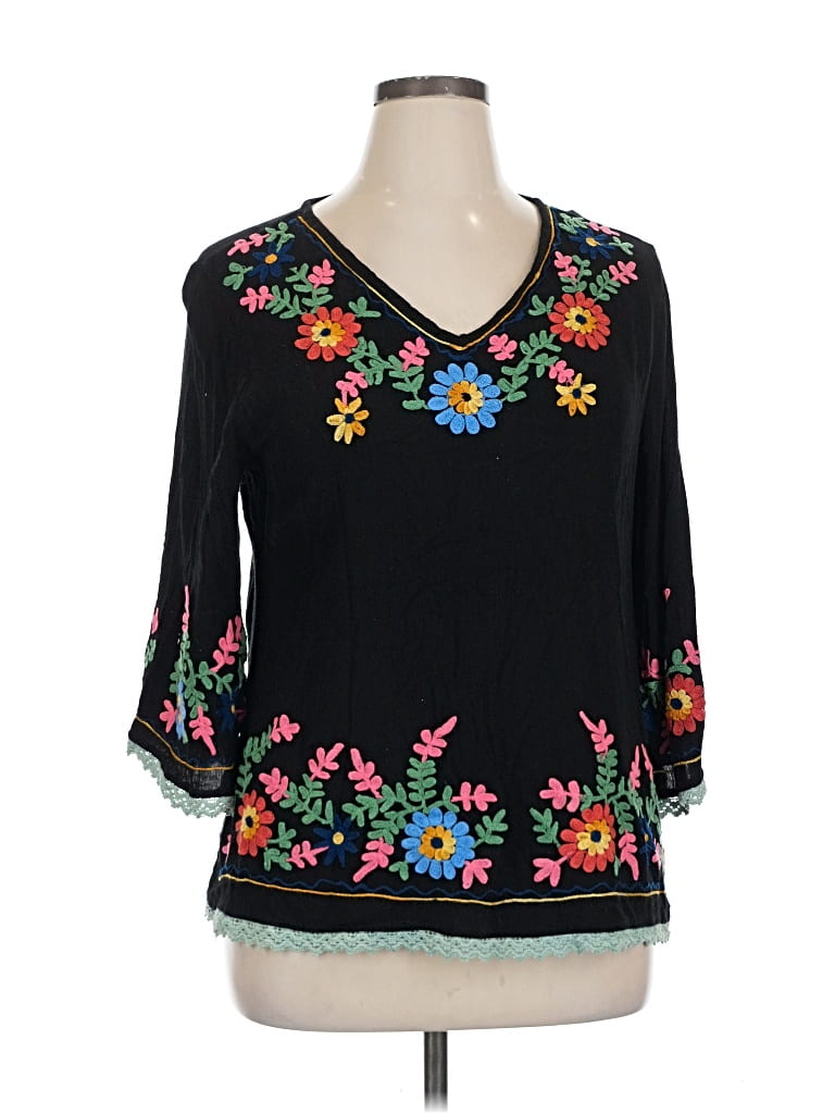 Pre-owned Impressions 3/4 Sleeve T-shirt In Black