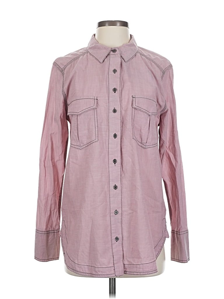 Pre-owned Free People Long Sleeve Button Down Shirt In Pink