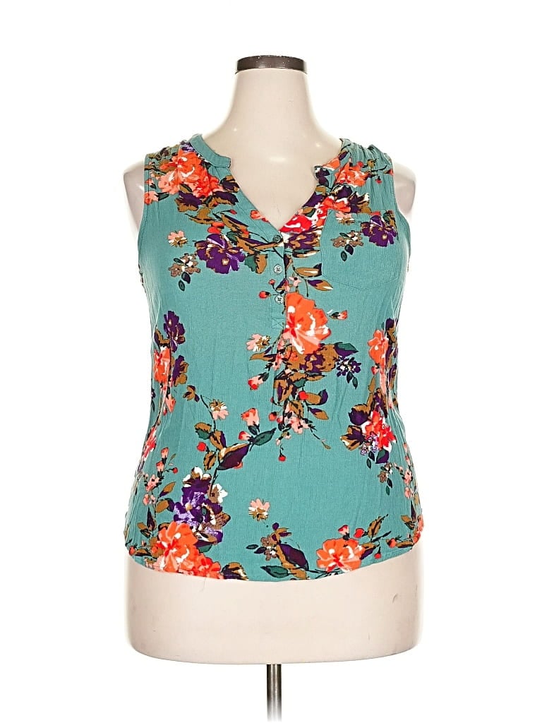 Pre-owned Market & Spruce Sleeveless Blouse In Blue