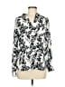 The Limited Outlet 100% Polyester Ivory Silver Long Sleeve Blouse Size M - photo 1
