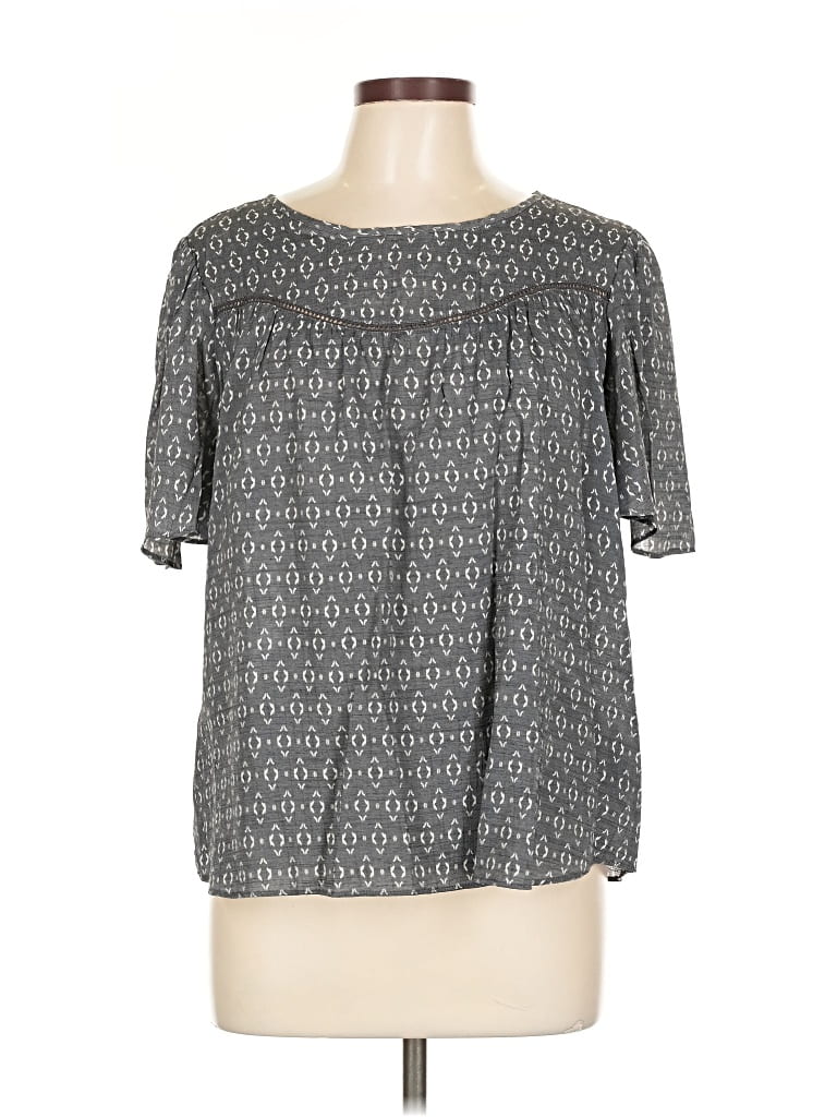 Pre-owned Nanette Lepore Short Sleeve Blouse In Gray