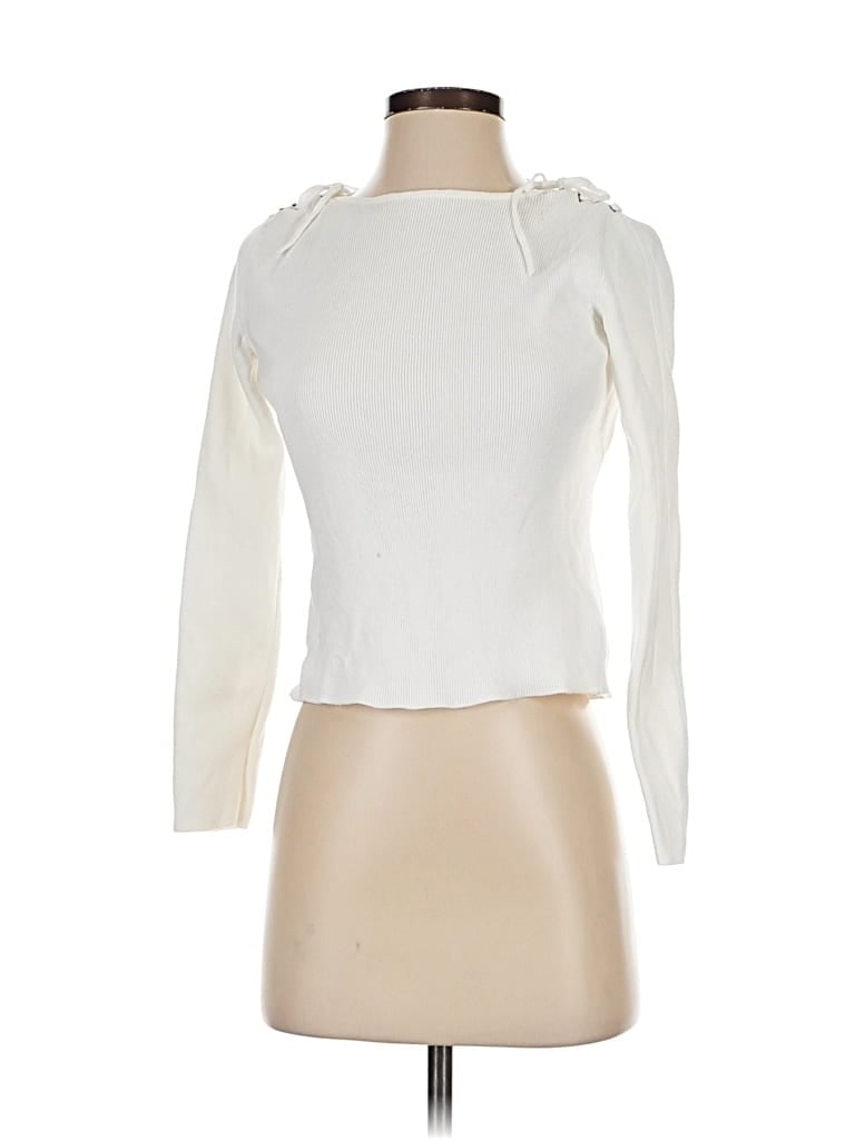 Pre-owned Dana Buchman Cardigan Sweater In White