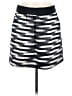 Gap 100% Polyester Stripes Black Silver Casual Skirt Size 8 - photo 1