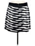 Gap 100% Polyester Stripes Black Silver Casual Skirt Size 8 - photo 2