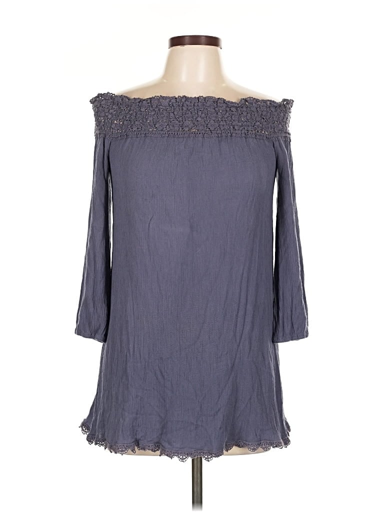 Pre-owned Umgee 3/4 Sleeve Blouse In Gray