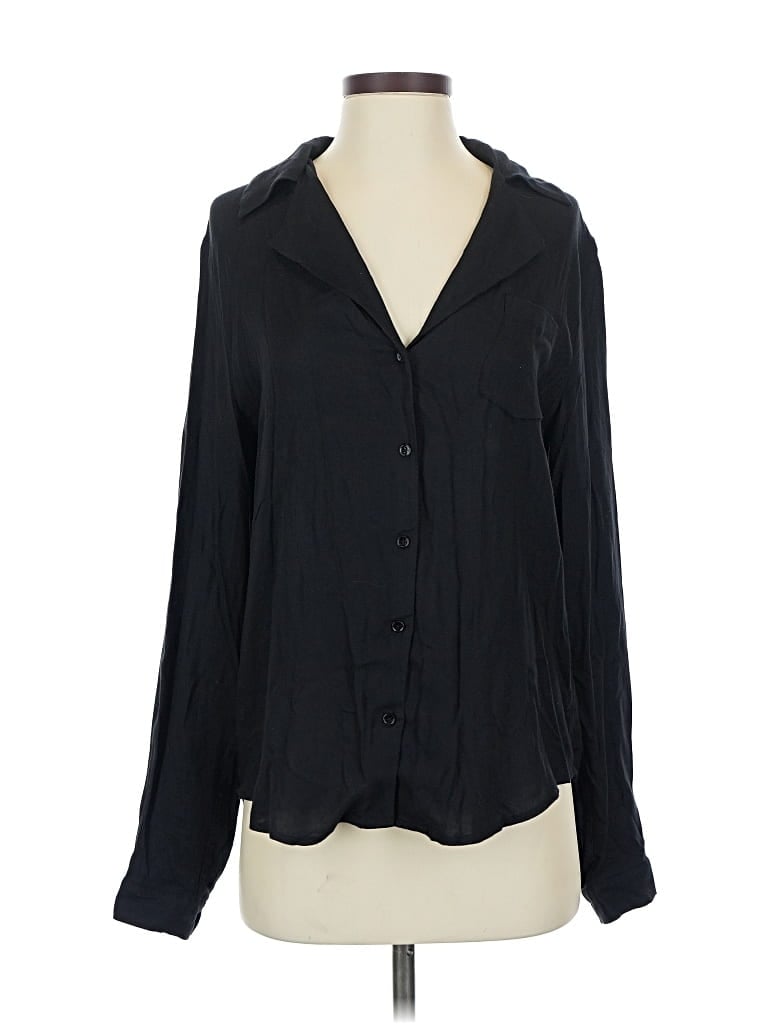 Pre-owned Paige Long Sleeve Blouse In Black