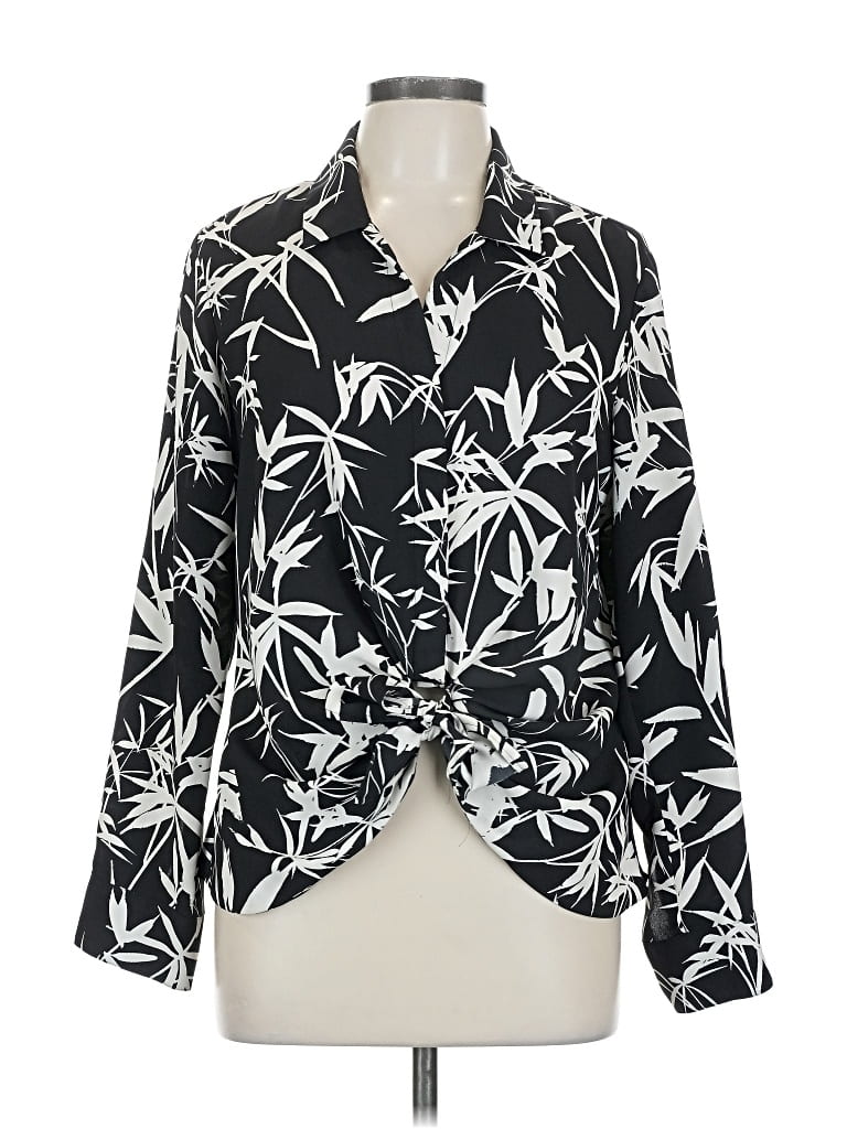 Pre-owned Express Long Sleeve Blouse In Black