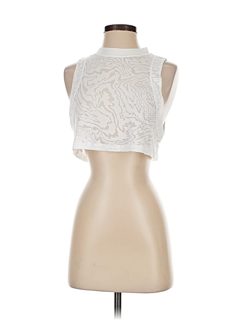 Pre-owned Lululemon Athletica Tank Top Ivory Halter Neckline Tops In White