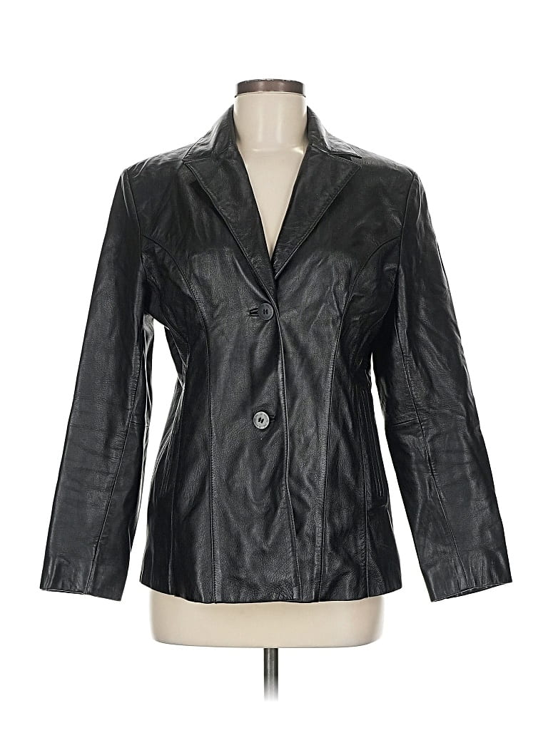 Pre-owned Wilsons Leather Blazer Jacket In Black