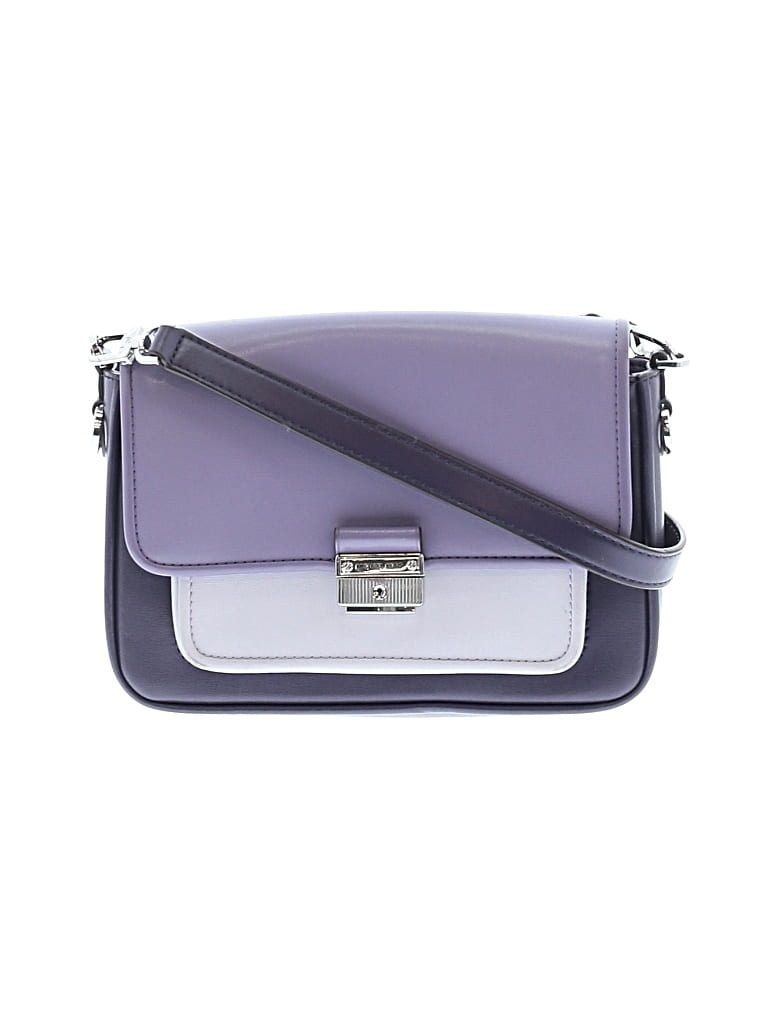 Pre-owned Michael Michael Kors Leather Crossbody Bag In Purple