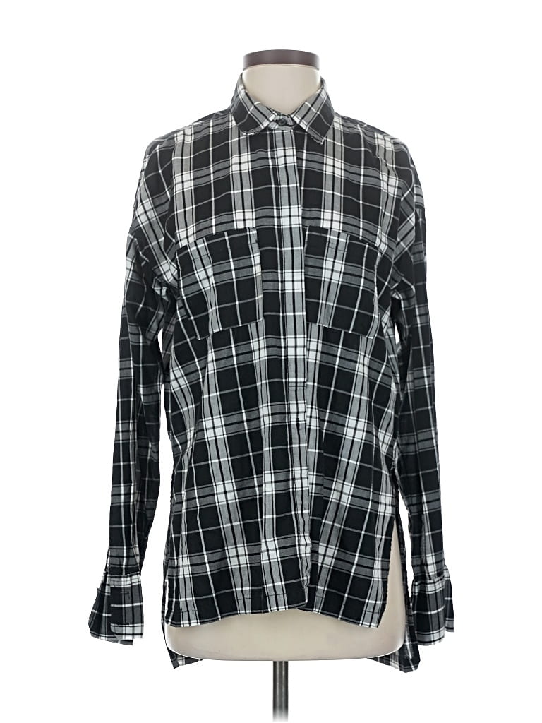 Pre-owned Abercrombie & Fitch Long Sleeve Button Down Shirt In Black