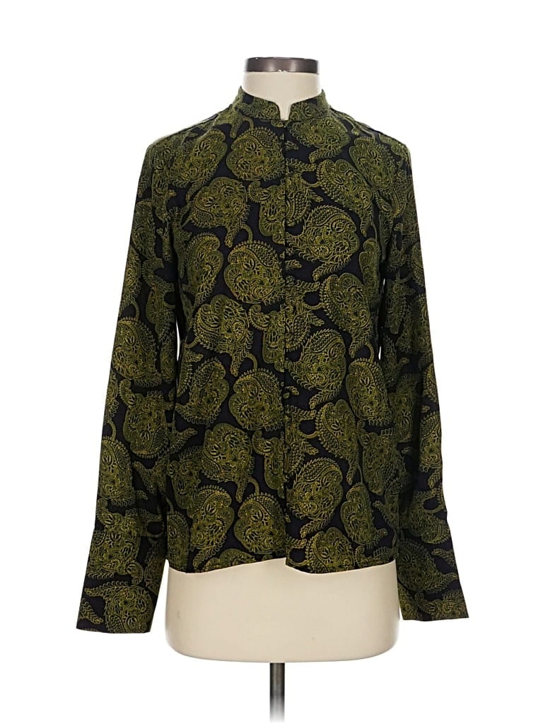 Pre-owned Icone Long Sleeve Blouse In Green
