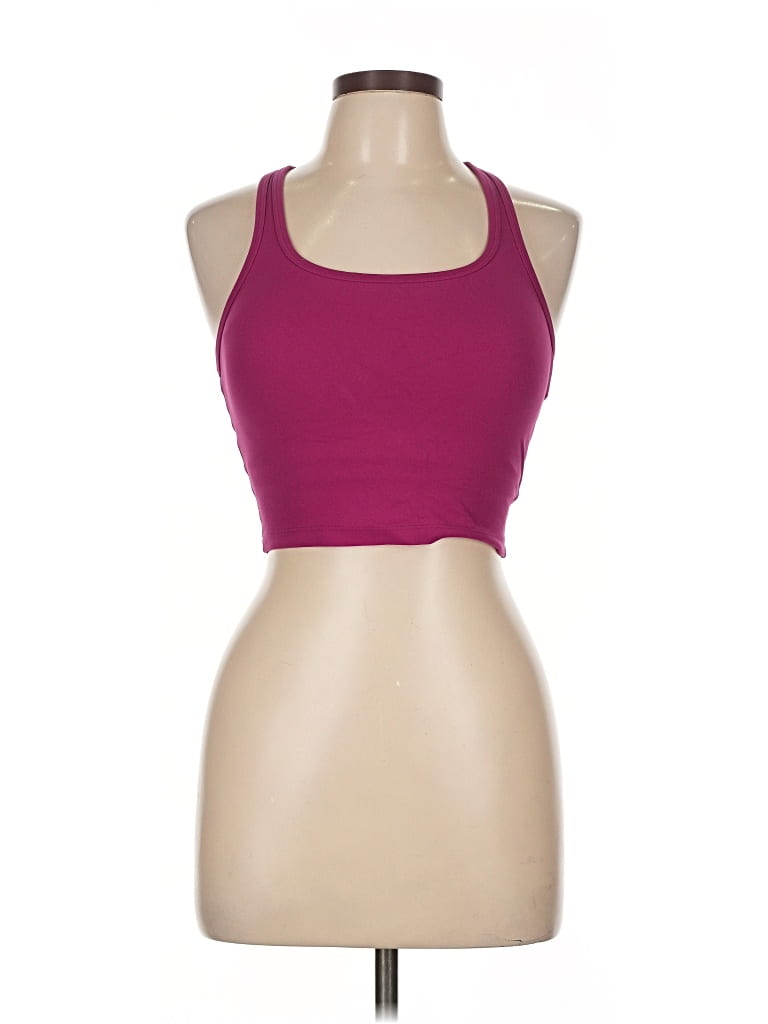 Pre-owned Crz Yoga Tank Top Burgundy Halter Neckline Tops