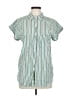 Max Studio Stripes Green Short Sleeve Button-Down Shirt Size L - photo 1