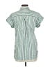 Max Studio Stripes Green Short Sleeve Button-Down Shirt Size L - photo 2