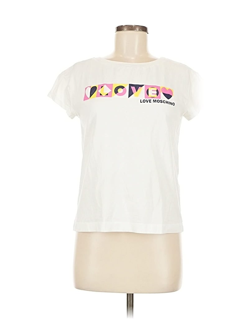 Pre-owned Love Moschino Short Sleeve T-shirt In White
