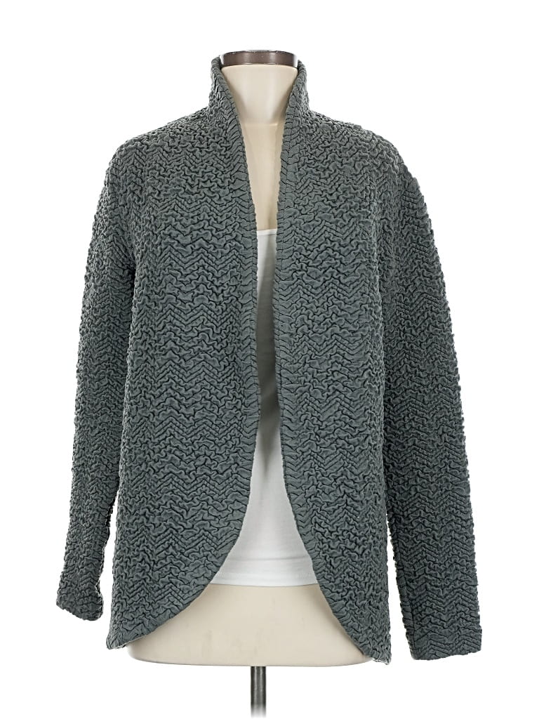 Pre-owned Three Dots Faux Fur Jacket In Gray