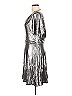Halston Heritage 100% Rayon Metallic Silver Cocktail Dress Size L - photo 5