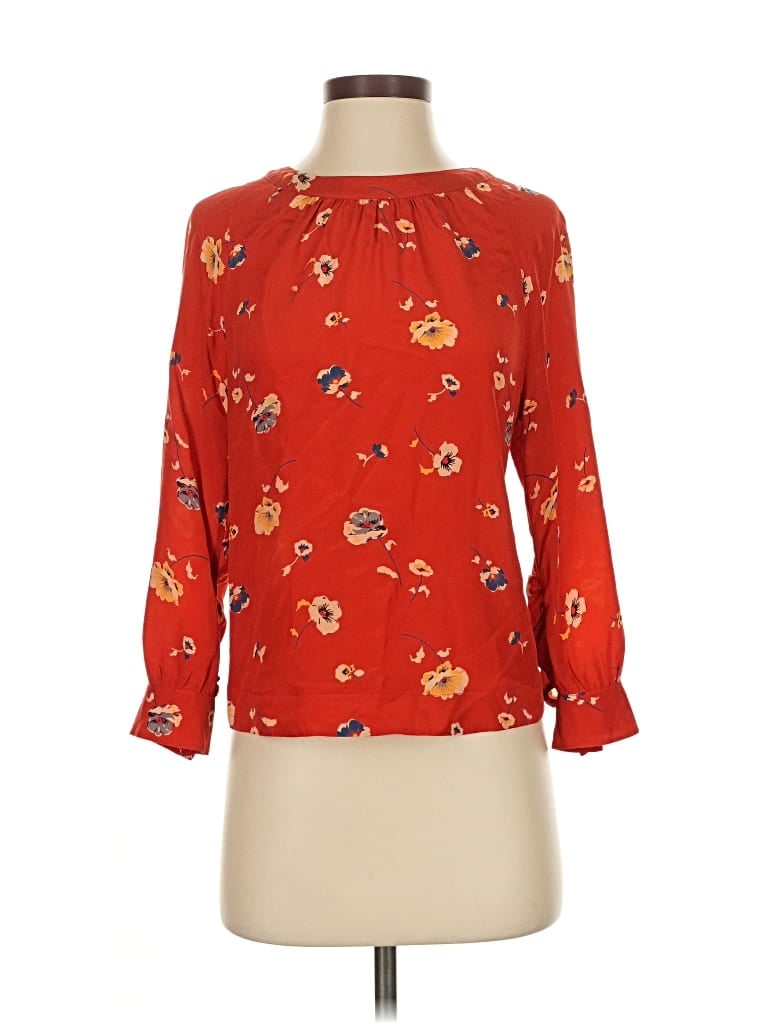 Pre-owned Alice Moon By Moon Collection Long Sleeve Blouse In Orange