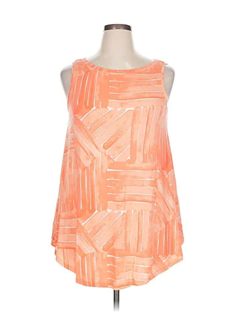 Pre-owned Lane Bryant Tank Top Orange Square Neckline Tops