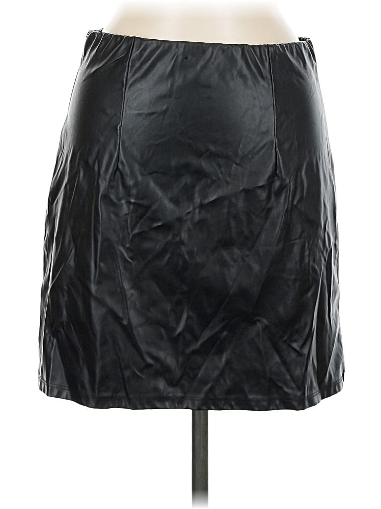 Pre-owned Asos Design Faux Leather Skirt In Black