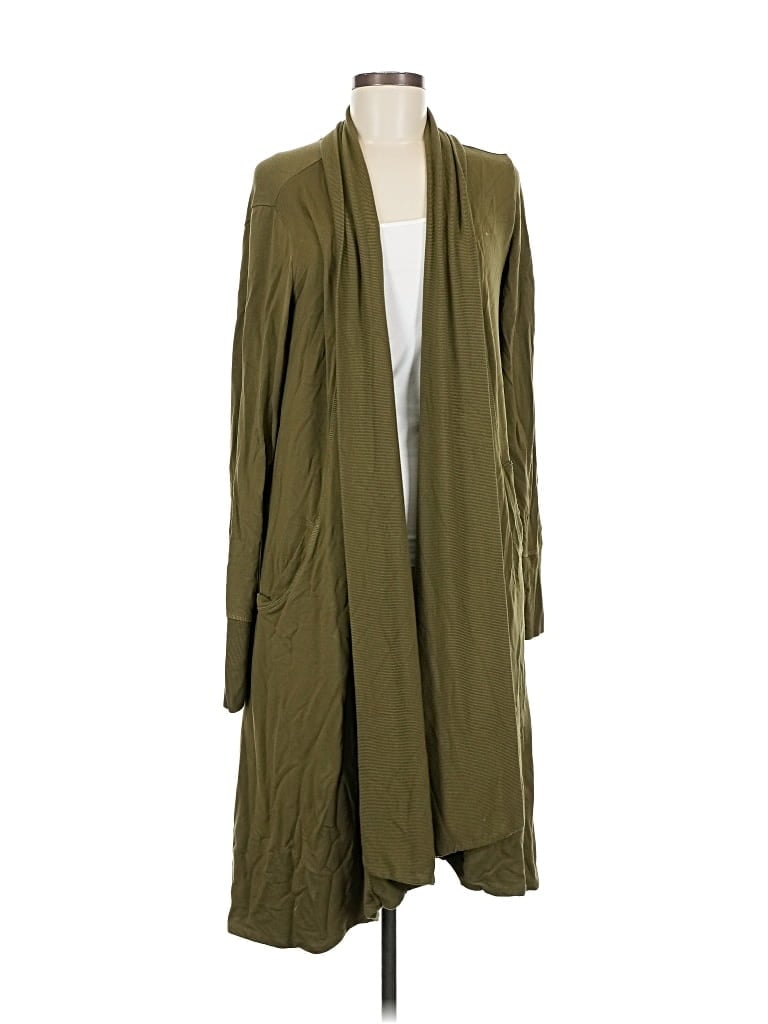 Pre-owned Athleta Cardigan Sweater In Green