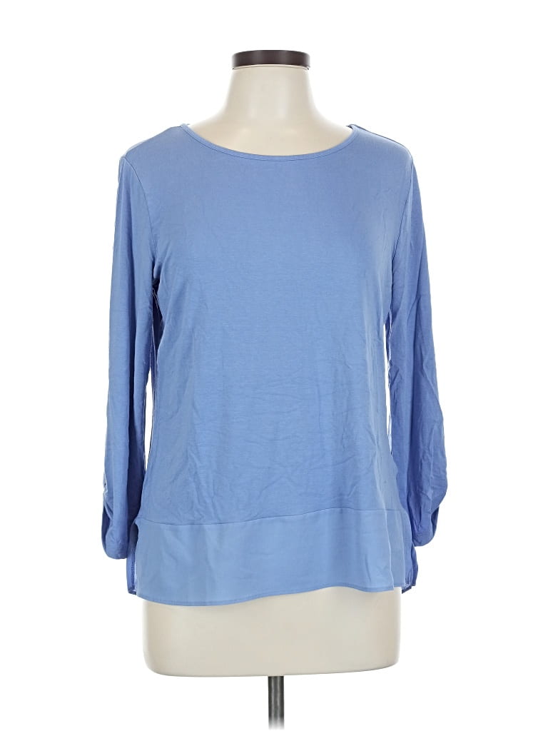Pre-owned Chico's 3/4 Sleeve T-shirt In Blue