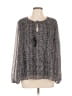 DR2 100% Polyester Gray Long Sleeve Blouse Size L - photo 1